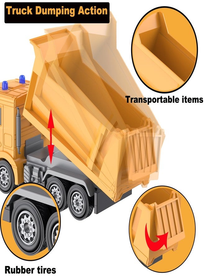 CALEST Remote Control Construction Dump Truck Toy RC Vehicle,6 Channel Trucks Toys with 2 Rechargeable Batteries，1/24 Scale Dump Trucks，Birthday Gifts Ideas for Boys Age 3-8 Year Old - Image 4